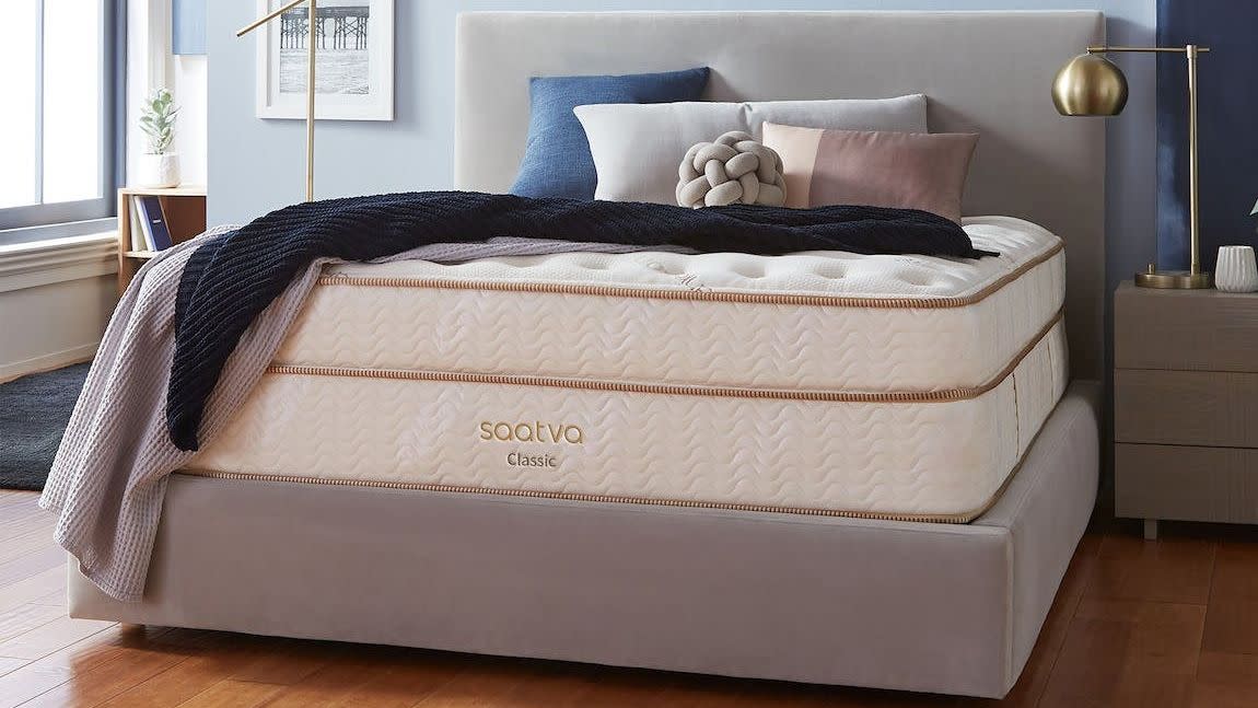 saatva mattress in a bedroom