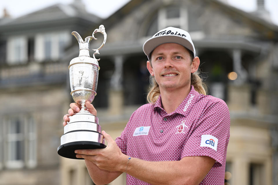 Cameron Smith, pictured here with The Claret Jug at St Andrews Old Course.