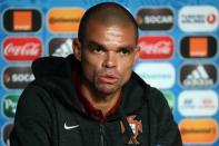 Football Soccer - Portugal News Conference - EURO 2016 - Stade de France, Saint-Denis near Paris, France - 9/7/16 Portugal's Pepe during the news conference Reuters / Pool Pic / UEFA Livepic