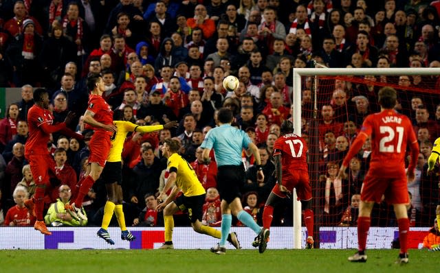 Dejan Lovren headed in late on against Dortmund at Anfield (Peter Byrne/PA Images)