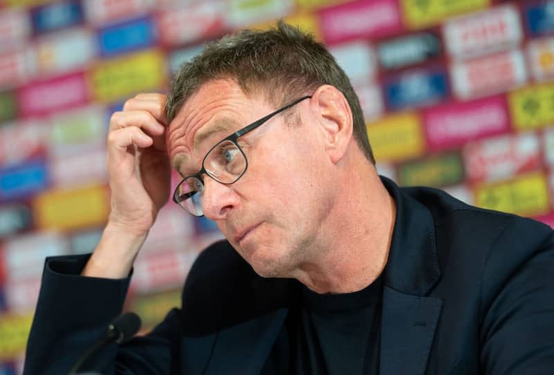 Austria's head coach Ralf Rangnick attends a press conference to announce the team's squad names for the next international matches against Slovakia and Turkey. Georg Hochmuth/APA/dpa