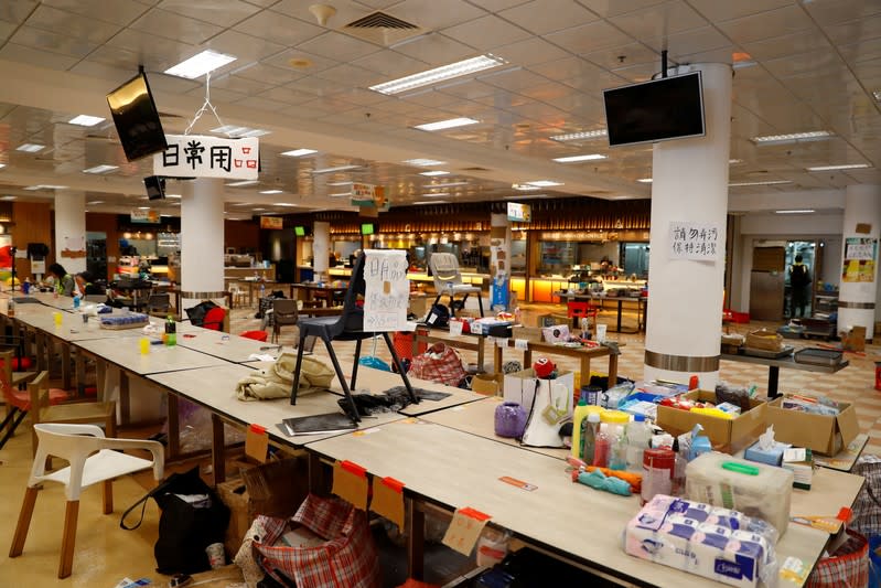 A canteen is seen at the Hong Kong Polytechnic University (PolyU)