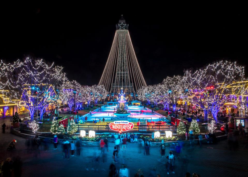 No. 3: WinterFest at Kings Island in Mason, Ohio. Kings Island seeks to recreate the feeling of an old-fashioned winter during their annual WinterFest celebration. The event includes ice skating, a holiday market filled with trinkets and toys, holiday treats, millions of lights and a 314-foot-tall Christmas tree built around the park’s Eiffel Tower.
