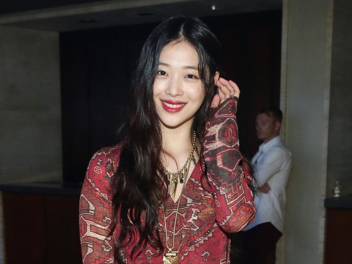 K-pop star and actor Sulli, formerly of the band f(x), pictured at an event in 2016: Cindy Ord/Getty Images for Tory Burch