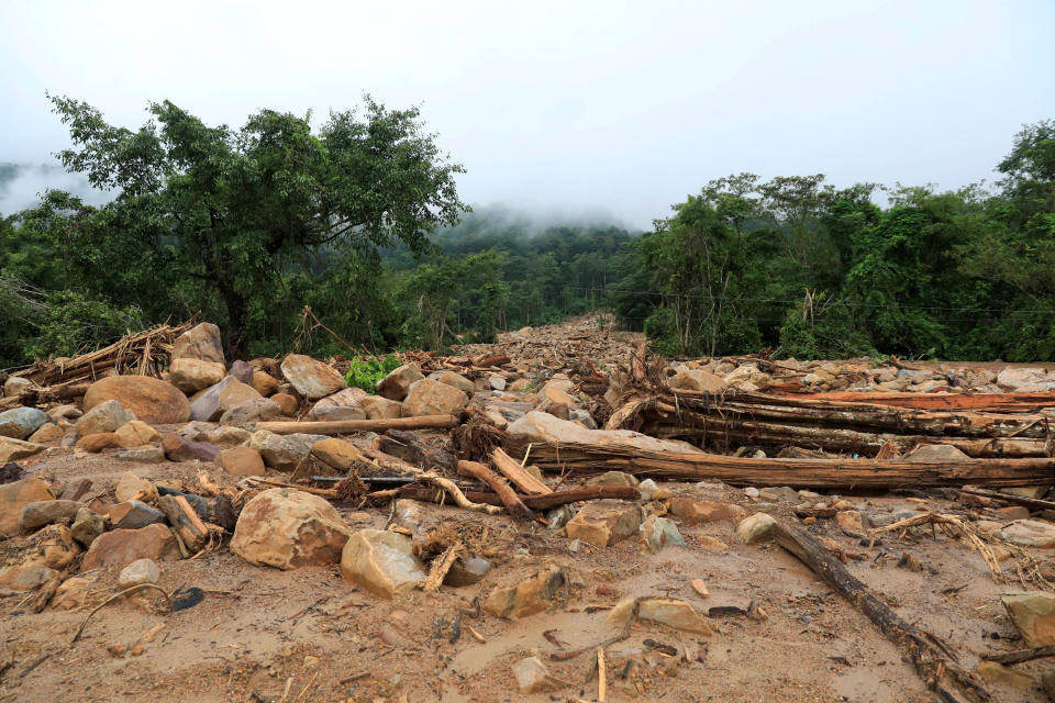 <p>Debris is seen in an area affected by landslide after the Xepian-Xe Nam Noy hydropower dam collapsed in Attapeu province, Laos, July 26, 2018. (Photo: Soe Zeya Tun/Reuters) </p>