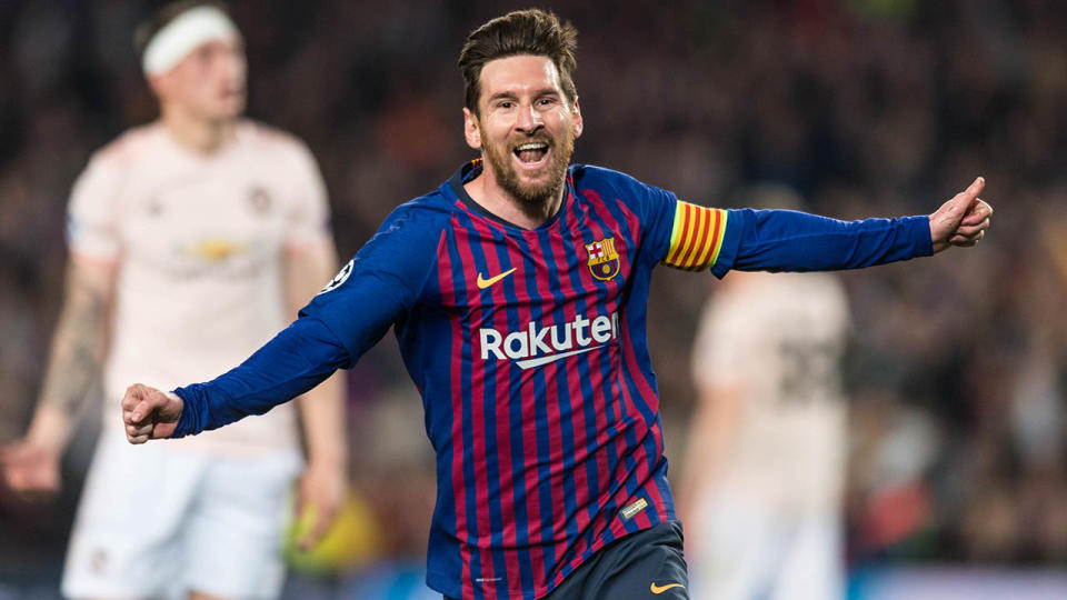 Lionel Messi celebrates. (Photo by TF-Images/Getty Images)