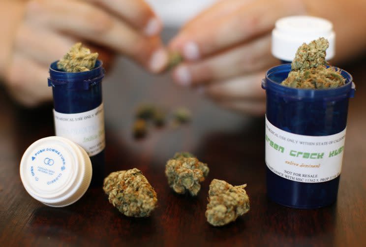 Medical marijuana is displayed in Los Angeles. Photo from Reuters