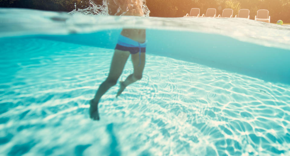 Boy pictured playing in pool following sexual assault of seven-year-old in Sydney hotel pool.