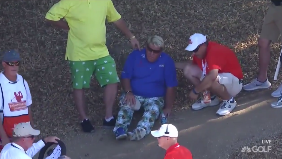 John Daly in pain on the course. (Via screen shot)