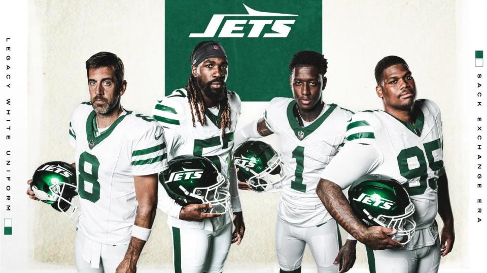 New York Jets legacy throwback uniform.