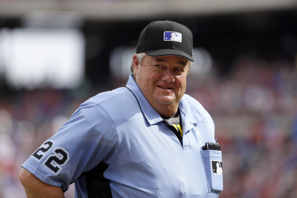 Joe West is climbing up the all-time umpiring lists. (AP Photo)