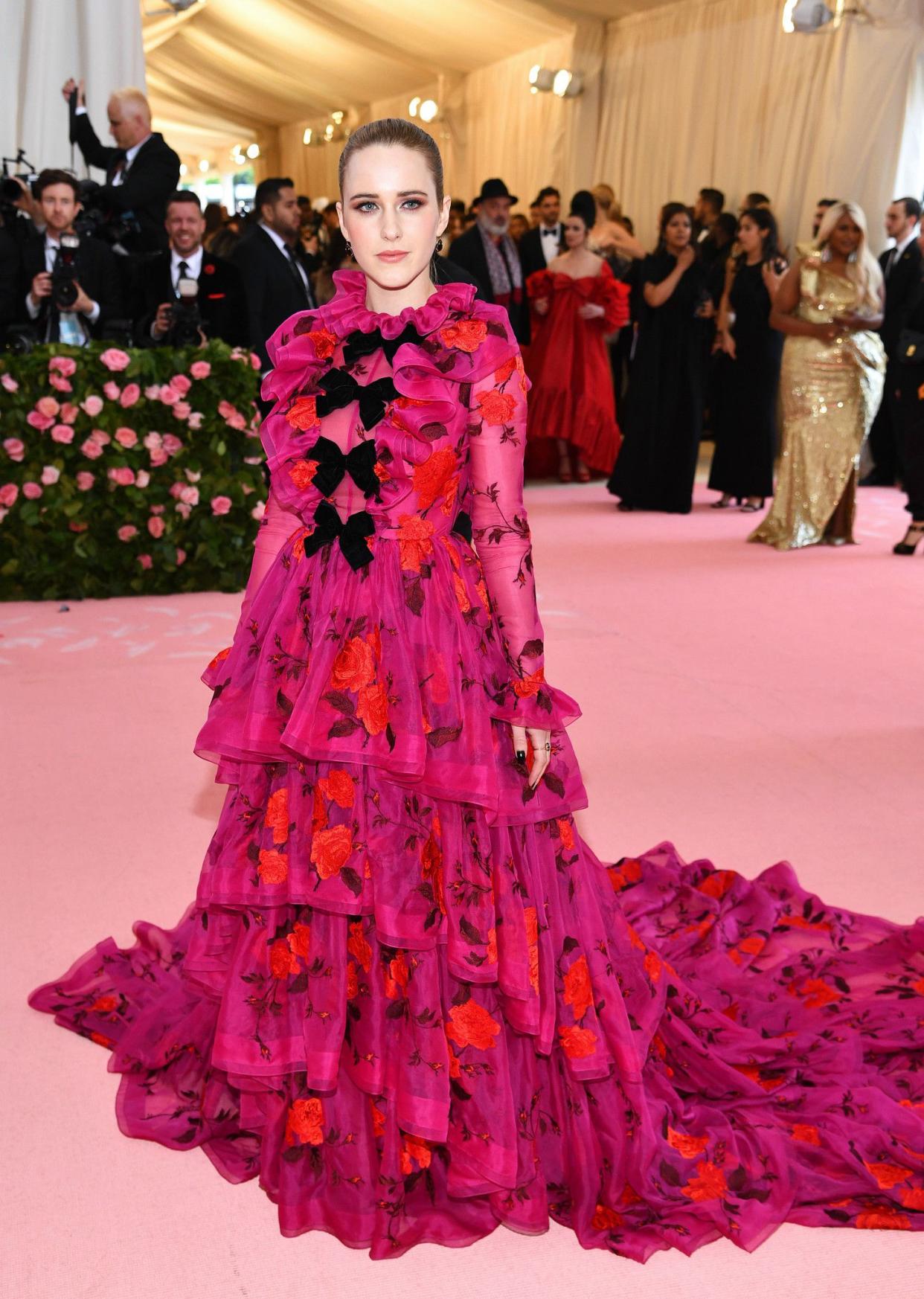 Rachel Brosnahan attends The 2019 Met Gala Celebrating Camp: Notes on Fashion at Metropolitan Museum of Art on May 06, 2019 in New York City.