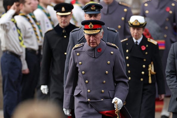 <div class="inline-image__caption"><p>Britain's Prince Edward, Earl of Wessex, Britain's King Charles III, Britain's Prince William, Prince of Wales and Britain's Princess Anne, Princess Royal attend the Remembrance Sunday ceremony at the Cenotaph on Whitehall on November 13, 2022 in London, England.</p></div> <div class="inline-image__credit">Isabel Infantes - WPA Pool/Getty Images</div>