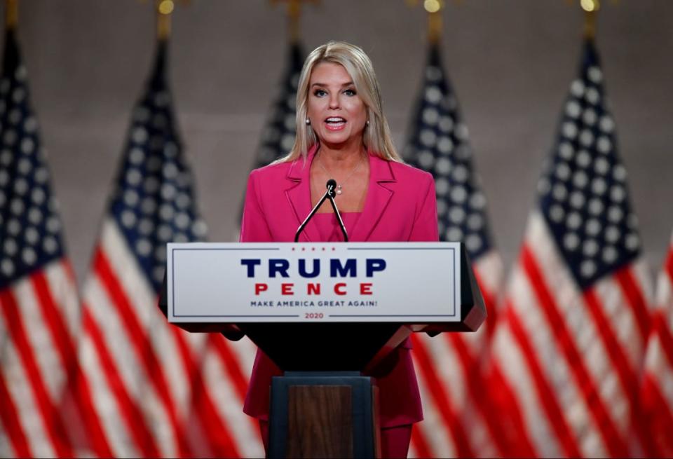 <div class="inline-image__caption"><p>Former Florida Attorney General Pam Bondi at the Republican convention in 2020.</p></div> <div class="inline-image__credit">Olivier Douliery/AFP via Getty</div>