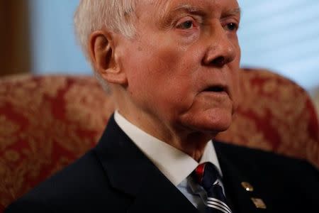 Senator Orrin Hatch (R-UT), Chairman of the Senate Finance Committee, is seen during an interview on Capitol Hill in Washington, DC, U.S. July 31, 2017. REUTERS/Aaron P. Bernstein