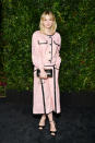 <p>On February 23, actress Carey Mulligan paid sartorial tribute to Karl Lagerfeld in a powder pink suit by Chanel. <em>[Photo: Getty]</em> </p>