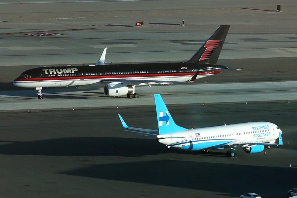 Hillary and Trump campaign plane