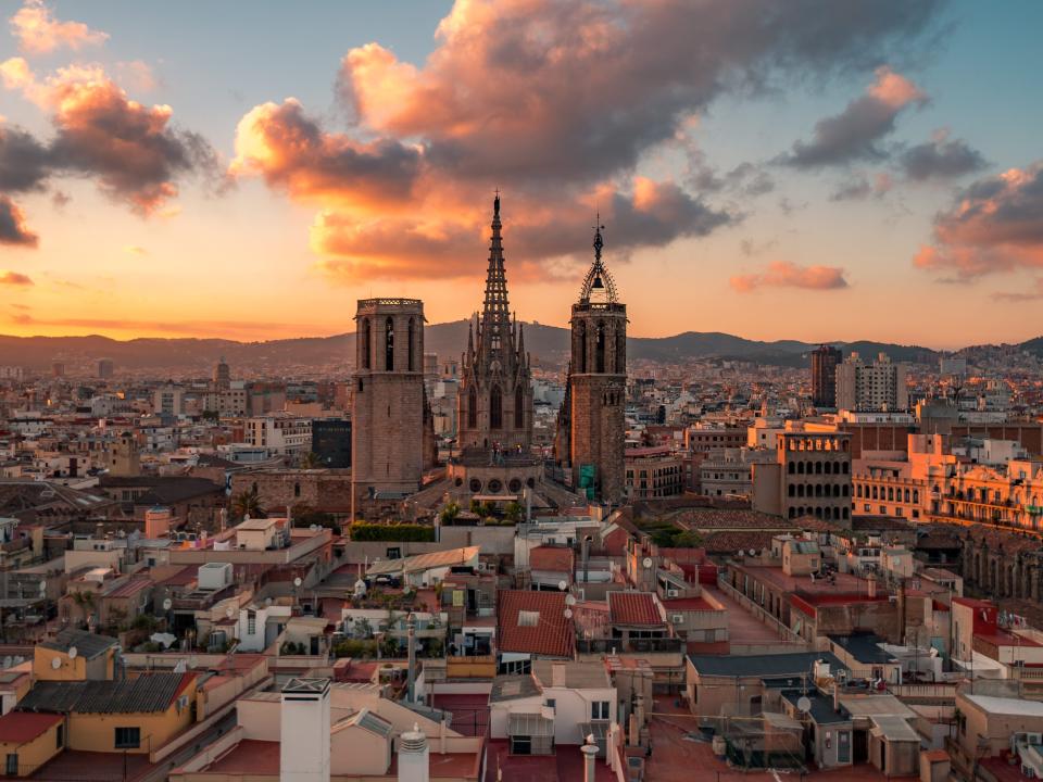 The Cathedral of the Holy Cross and Saint Eulalia in Barcelona, Spain.