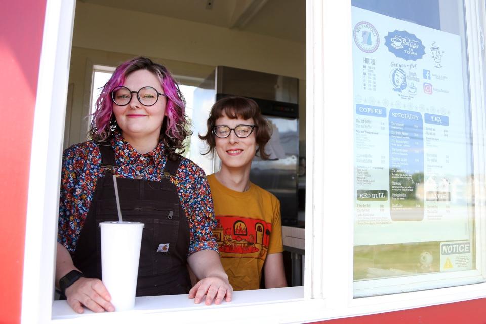 Co-owners Ash Seeliger, left, and Nico Wheat have opened Beatnix Coffee Station in Dover.