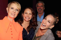 <p>Cynthia Nixon, Kristin Davis, Chris Noth and Sarah Jessica Parker have a ball on Dec. 8 at the <em>And Just Like That ... </em> premiere afterparty in N.Y.C.</p>