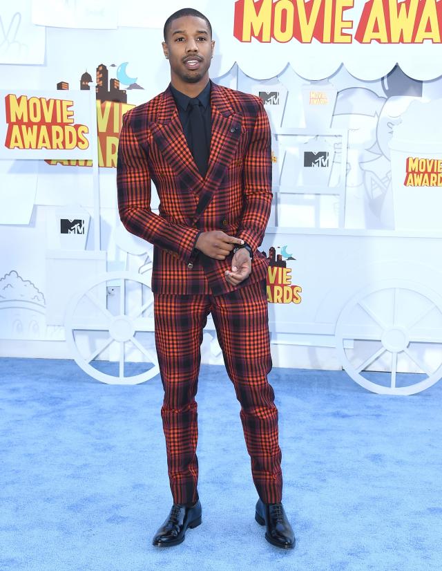 Michael B. Jordan in the tartan tuxedo