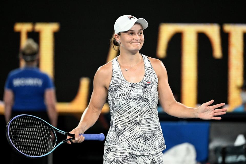 Barty will take on American Danielle Collins on Saturday (EPA)