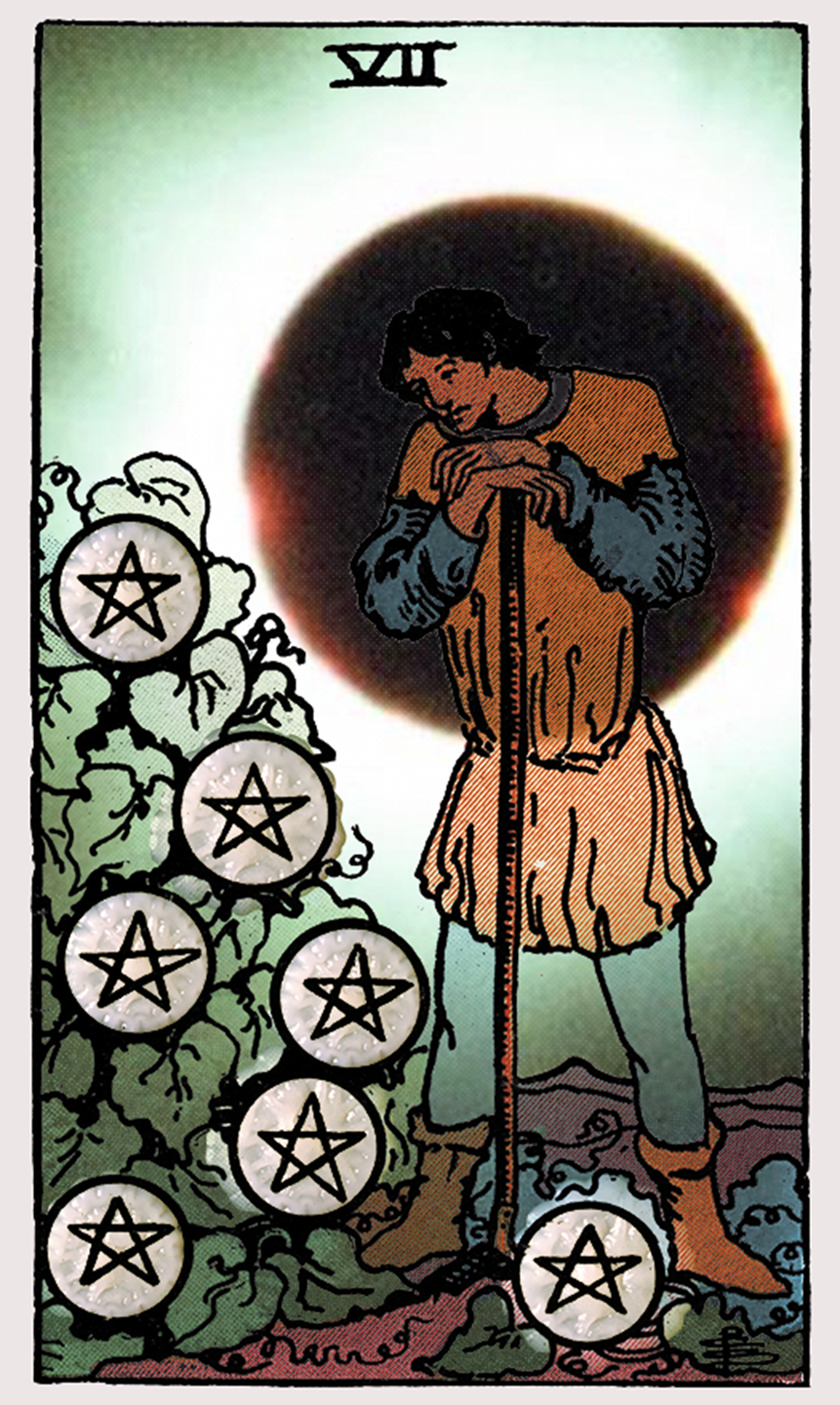 seven of pentacles tarot card