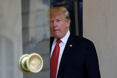 U.S. President Donald Trump is seen at the Elysee Palace on the eve of the commemoration ceremony for Armistice Day, 100 years after the end of the First World War, in Paris, France, November 10, 2018. REUTERS/Vincent Kessler