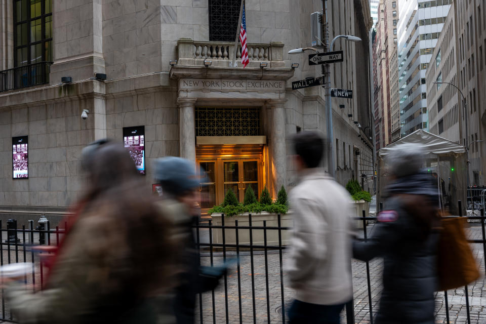 Entrada principal de la Bolsa de Nueva York. (Foto: Spencer Platt/Getty Images)