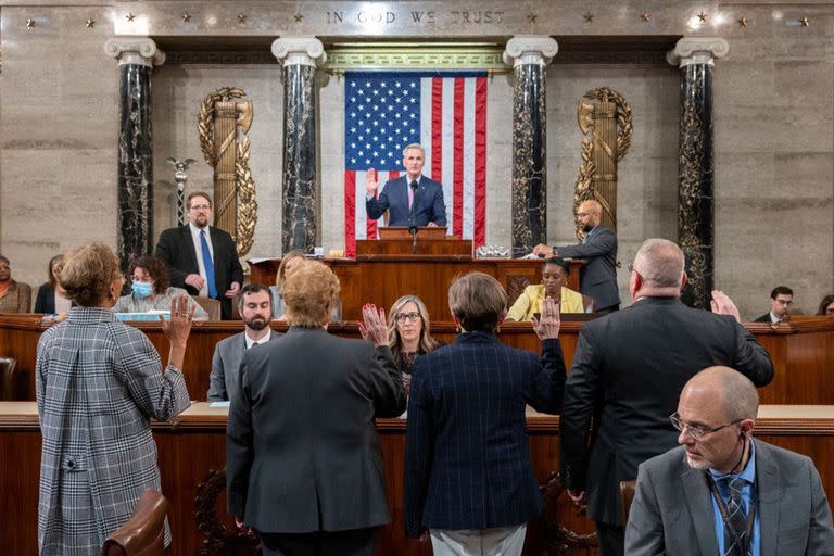 10/01/2023 La Cámara de Representantes vota a Kevin McCarthy como presidente de la cámara..  Las reformas implican cambios en el funcionamiento de la cámara que benefician al ala más a la derecha del Partido Republicano  POLITICA CÁMARA DE REPRESENTANTES