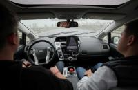 A view shows a self-driving car tested by Yandex company in Moscow