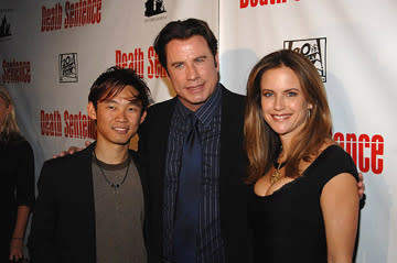 Director James Wan , John Travolta and Kelly Preston at the New York premiere of 20th Century Fox's Death Sentence