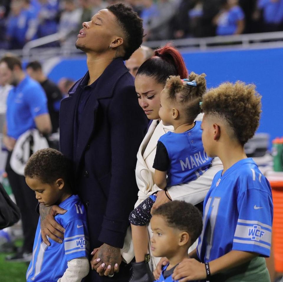 Marvin Jones, wife Jazmyn and children