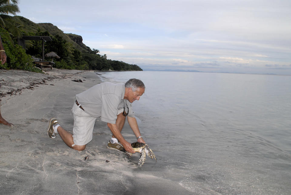 <b>Jack, Turtle Release - Vomo Island, Fiji, 2008</b> <p> At this small south pacific paradise, I took part in the Hawksbill tortoise conservation program and even got to release one!</p>