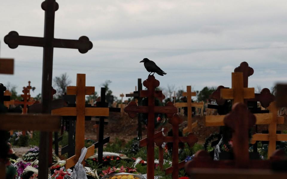 New graves at a cemetery in the settlement of Staryi Krym, outside Mariupol - REUTERS/Alexander Ermochenko