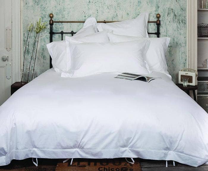 Classic white: 400tc bedding set by Beaumont & Brown, priced from £109