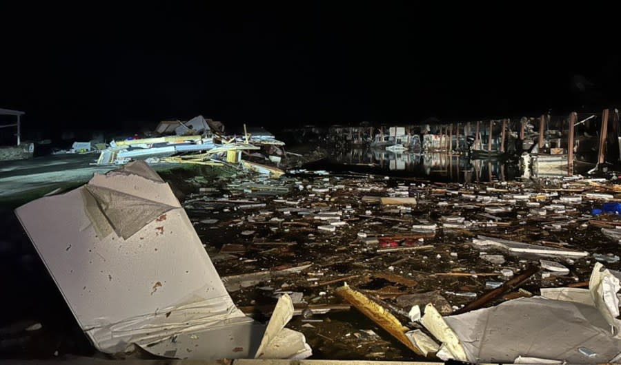 Multiple people are dead in Logan County after violent storms and possible tornadoes ripped through central Ohio, March 14, 2024. (Courtesy/Indian Lake Chamber of Commerce)