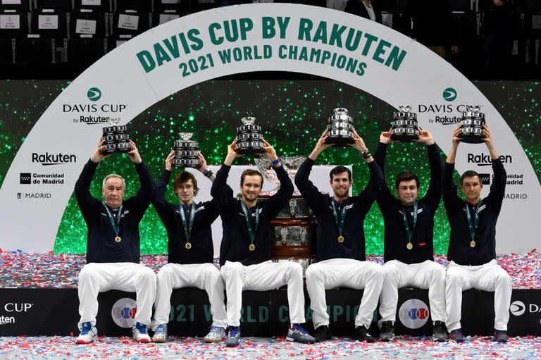El plantel de Rusia que se consagró campeón de la última edición de la Copa Davis 