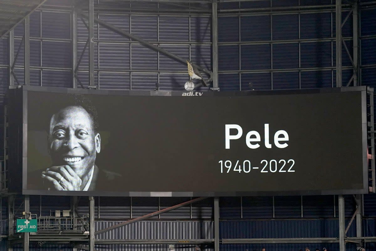 Tributes poured in after Thursday night’s death of Pele (Joe Giddens/PA) (PA Wire)