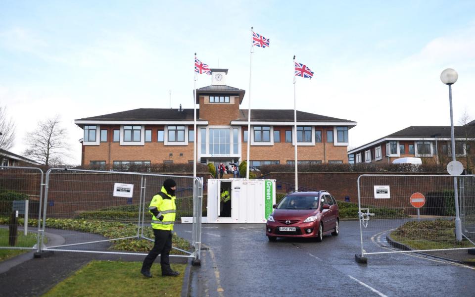 Kents Hill Park Training and Conference Centre in Milton Keynes where Coronavirus evacuees were released from quarantine today and allowed to go home on Sunday - Joe Giddons