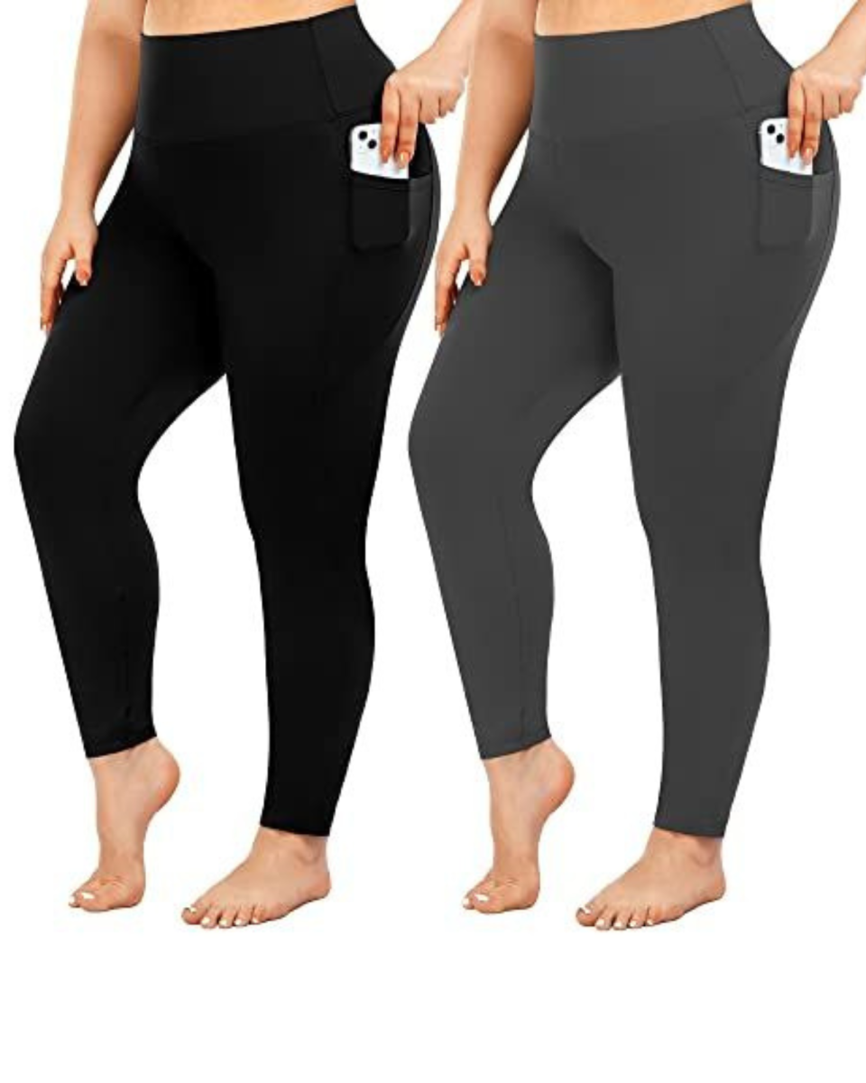 12) Plus Size Leggings with Pockets - 2 Pack