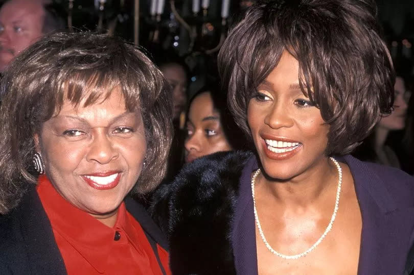 Singer Whitney Houston and mother Cissy Houston attend the 40th Annual Grammy Awards Pre-Party Hosted by Clive Davis on February 24, 1998