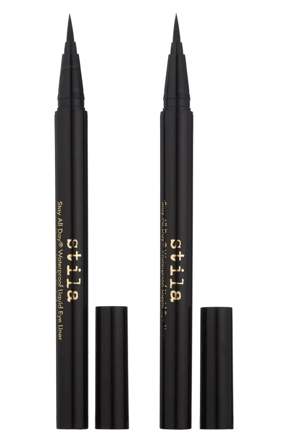 <p>The <span>Stila Two Can Play Waterproof Eye Liner Duo</span> ($32, $44 value) will give you the sharpest wing with the easiest control. The duo has two full sizes of the cult-favorite eyeliner, so you won't need to stock up for a while. The formula doesn't bleed, smudge, or run, even when you cry. Plus, the felt-tip applicator is perfect for precision and drawing the sharpest wing. </p>