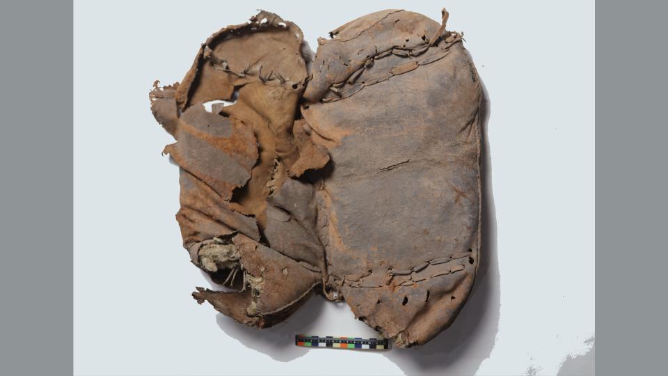 The leather horse saddle from the tomb at Yanghai in northwest China is dated to roughly between 700 and 400 B.C. and may be the oldest ever found.