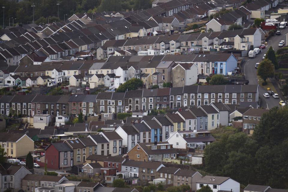 RHONDDA, UNITED KINGDOM - OCTOBER 01: A general view of terraced housing on October 1, 2018 in Rhondda, United Kingdom. (Photo by Matthew Horwood/Getty Images)