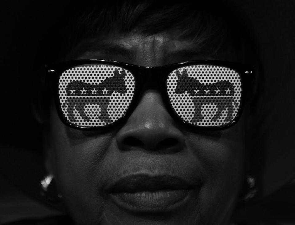 <p>Louisiana delegate Sylvia Crier shows her support for her party and for Hillary Clinton during the Democratic National Convention in Philadelphia, PA on July 28, 2016. (Photo: Khue Bui for Yahoo News)</p>