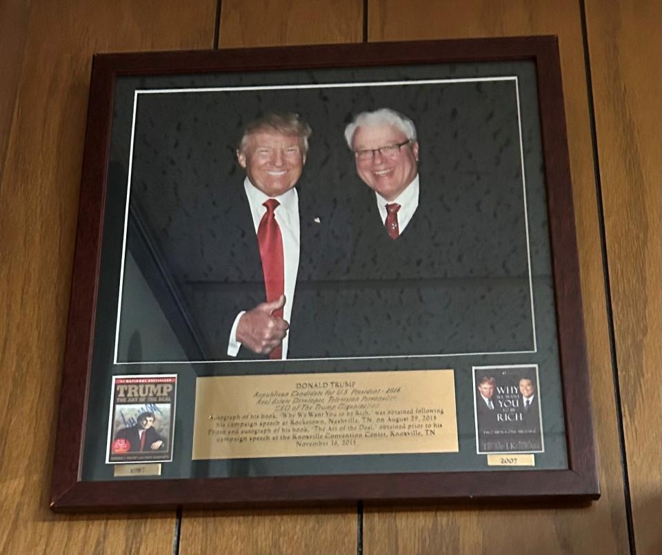 This photo of Judge John Rosson Jr. with Donald Trump was taken prior to a rally in Knoxville for the then-TV personality as part of his presidential bid in 2015.