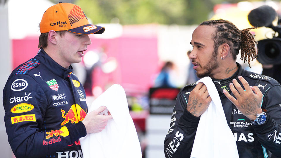 Pictured here, Lewis Hamilton and F1 rival, Max Verstappen. 