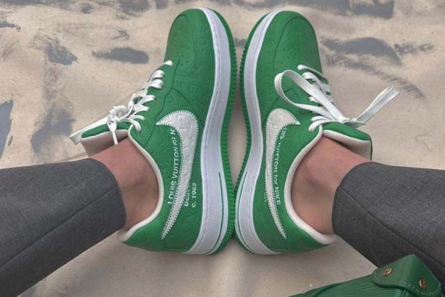 Louis Vuitton x Nike Air Force 1 Green Suede