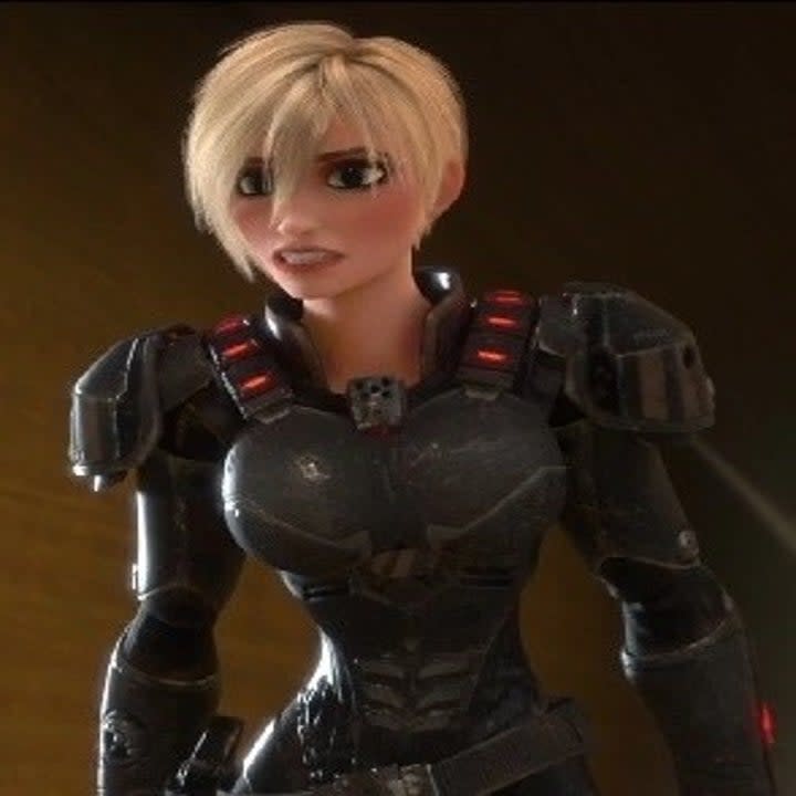 Disney's Sergeant Calhoun from Wreck-It-Ralph with a serious expression